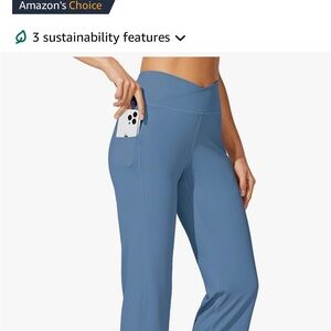 Blue High-Rise Stretchy Capris